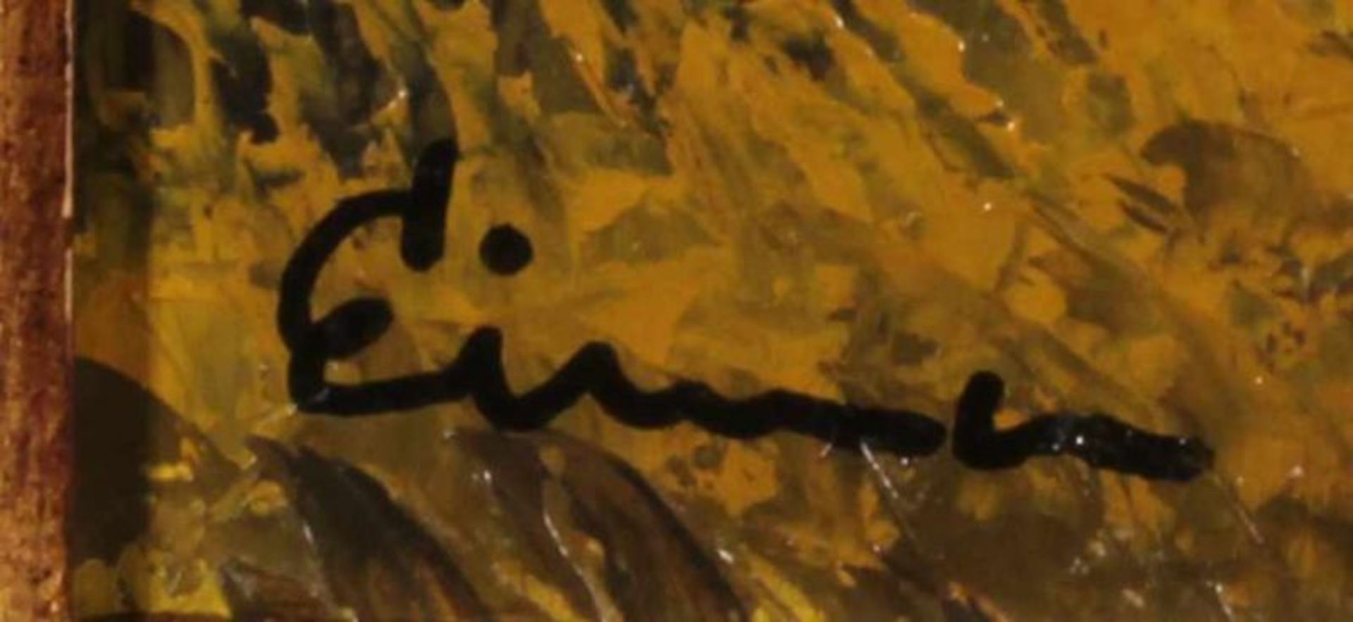 Eimer (19./20.Jh.), "Pappeln am Bachlauf", Öl auf Malkarton, signiert unten links Eimer, 50 x 60 - Image 3 of 3