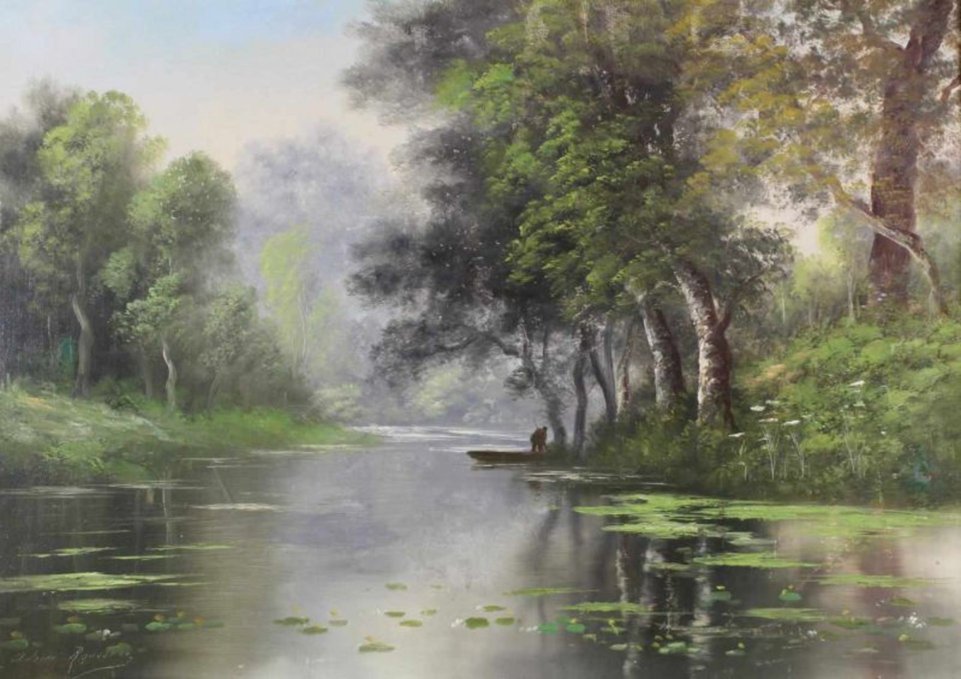 Rousseau, Adrien (1814 - 1851, Landschaftsmaler, unter anderem im Wald von Fontainebleau), "