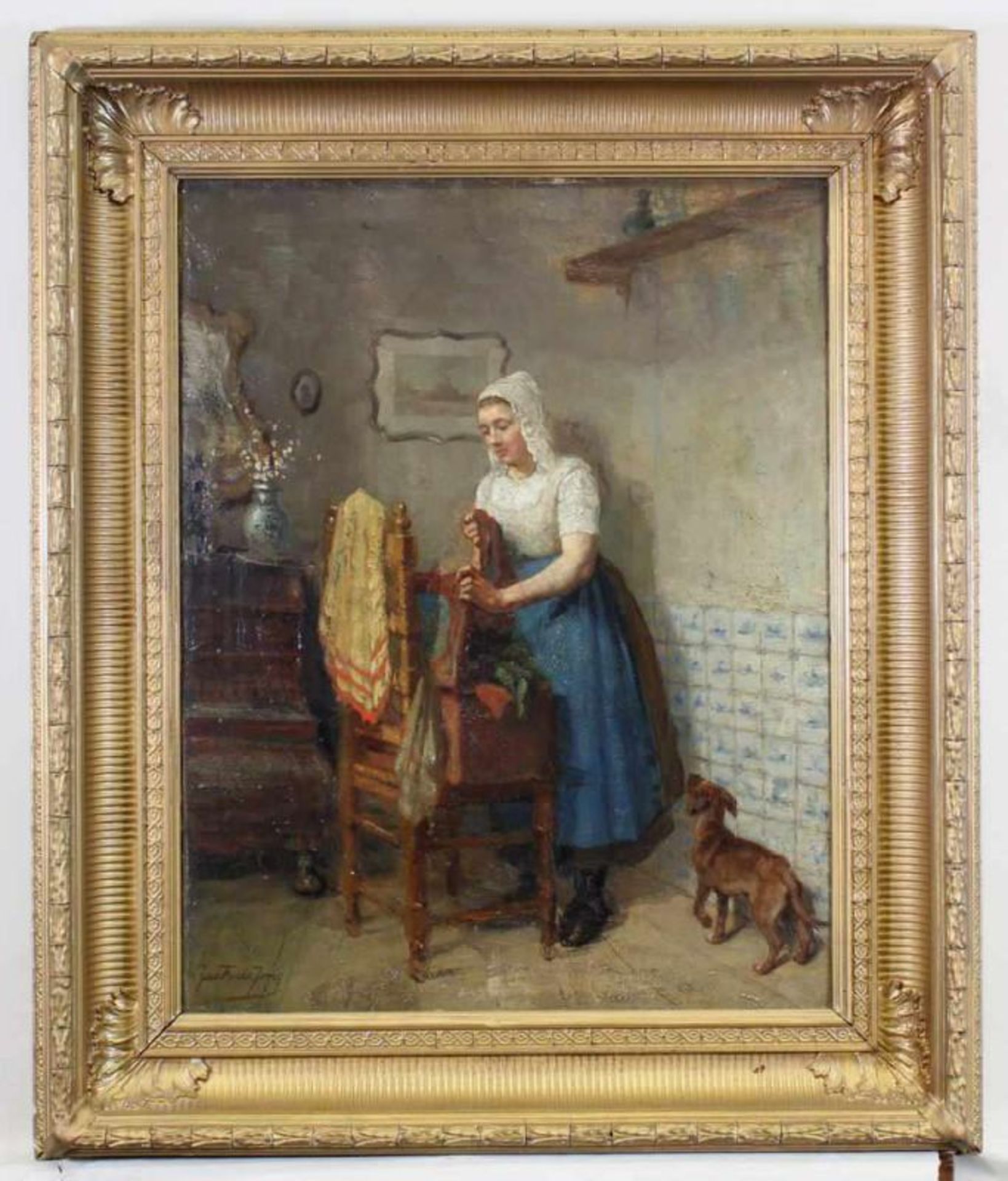 Jong, Jacobus Frederik Sterre de (1866 Niederlande - 1920, Genremaler), "Junge Holländerin in der - Image 2 of 5