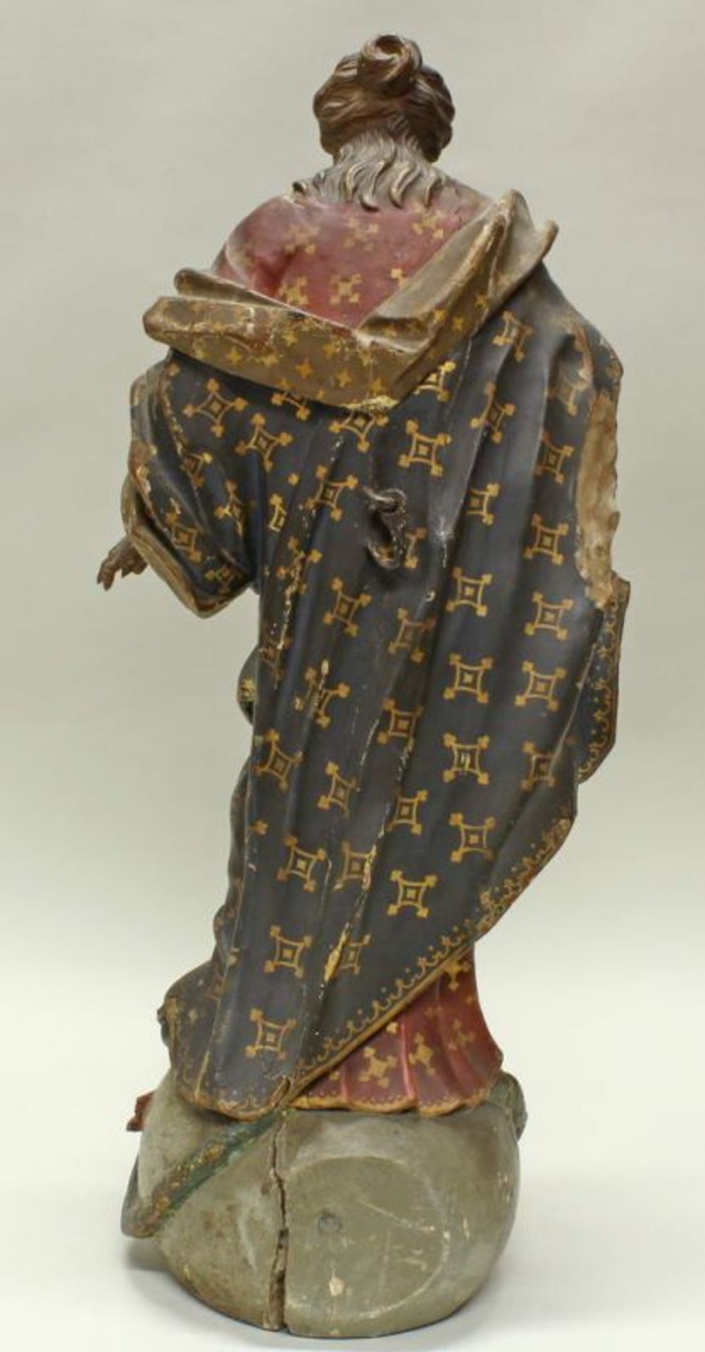 Skulptur, Holz geschnitzt, "Maria Immaculata", 18. Jh., beschädigt 20.00 % buyer's premium on the - Image 3 of 5