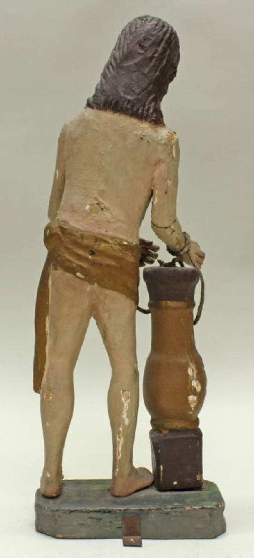 Skulptur, Holz geschnitzt, "Christus an der Geißelsäule", um 1600, 48 cm hoch, erneuerte beschädigte - Image 2 of 3