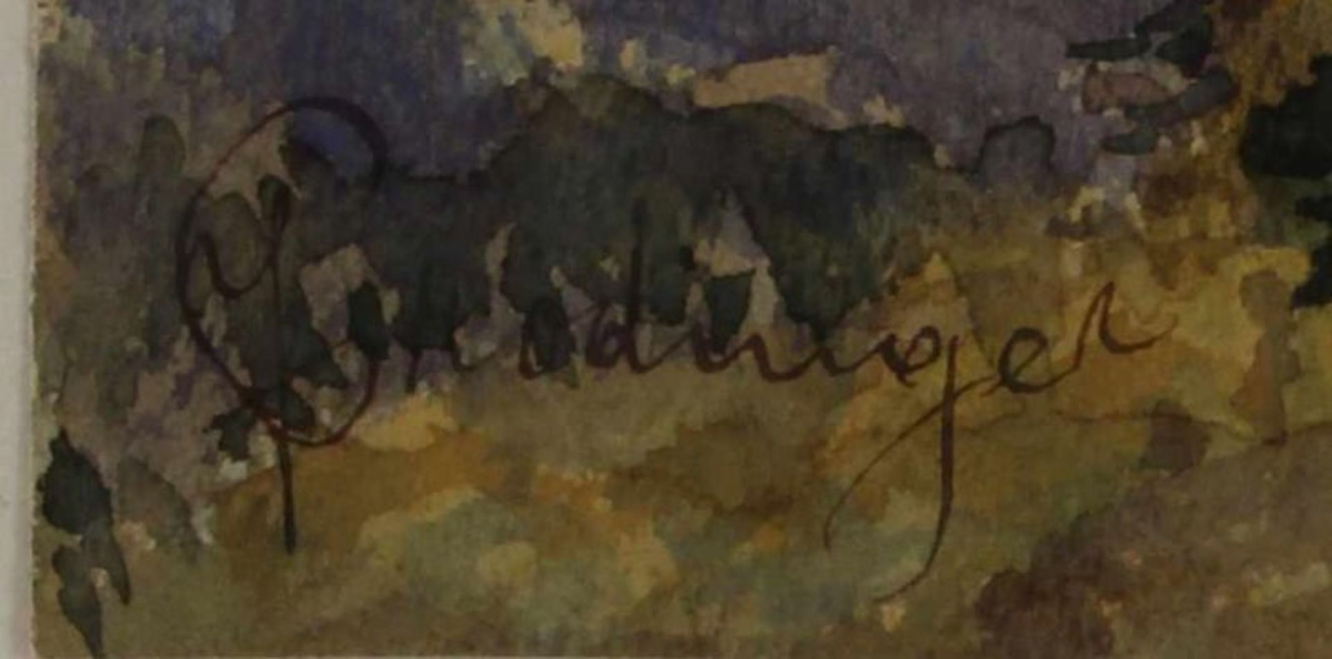 Prodinger, Josef (1876 St. Michael - 1969 Salzburg), "Salzburg vom Kapuzinerberg", Aquarell, mit - Image 3 of 3