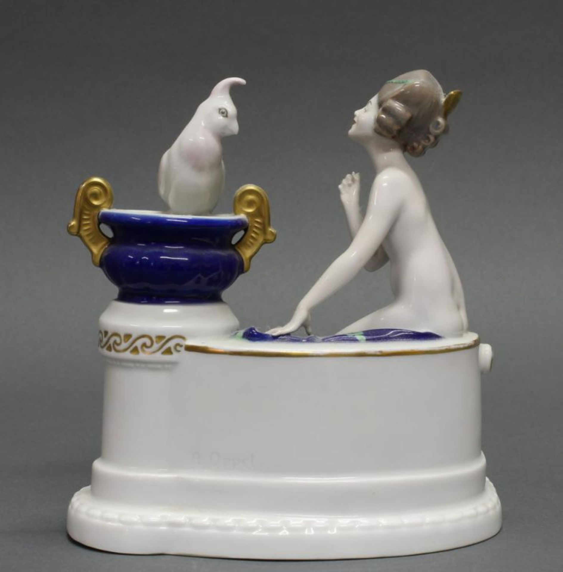 Porzellanfigur, "Venus mit Papagei", Rosenthal, Selb-Bavaria, Modellnummer 288, polychrom und - Image 2 of 2