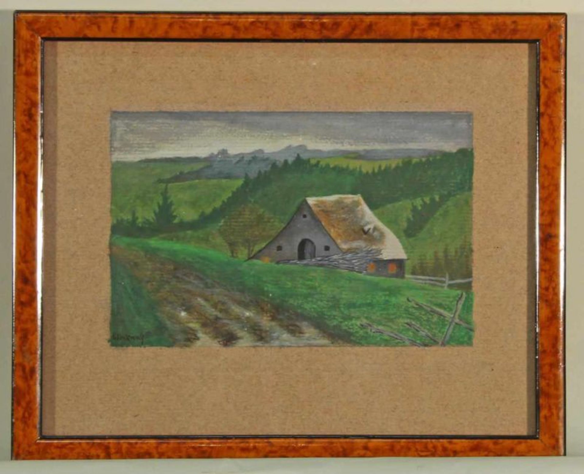 Weckauf, Heinrich (1885 Hochneukirch - 1963 Rheydt), Gouache, "Kotten in der Eifel", signiert - Image 2 of 3