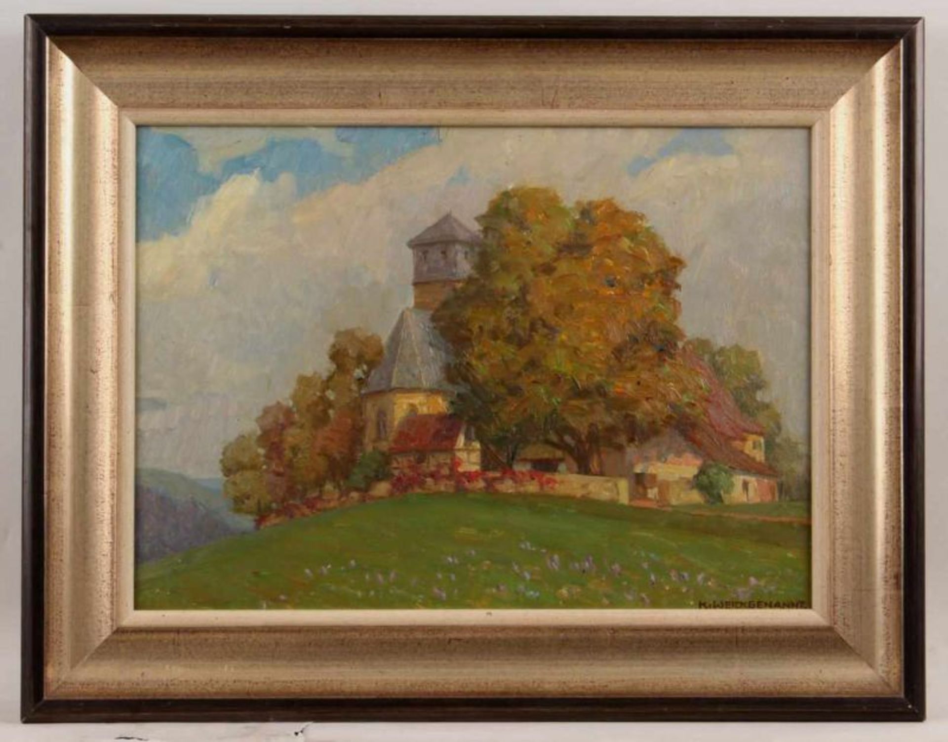 Weickgenannt, Karl (1896 Kehl - 1976 Karlsruhe, Landschaftsmaler), "Ottilienberg Eppingen", Öl auf - Image 2 of 4