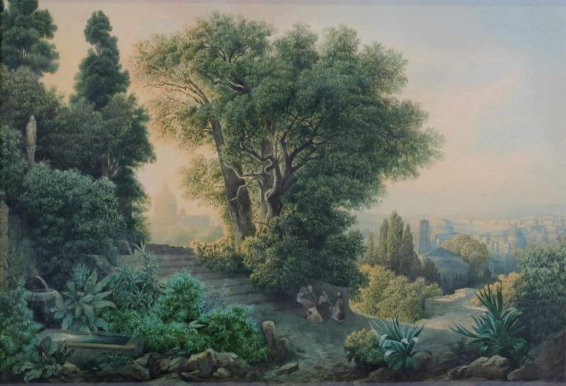 Schäfer, Rudolf (19. Jh.), "Tassos Eiche an der Rampa della Quercia in der Nähe des Klosters Sant'