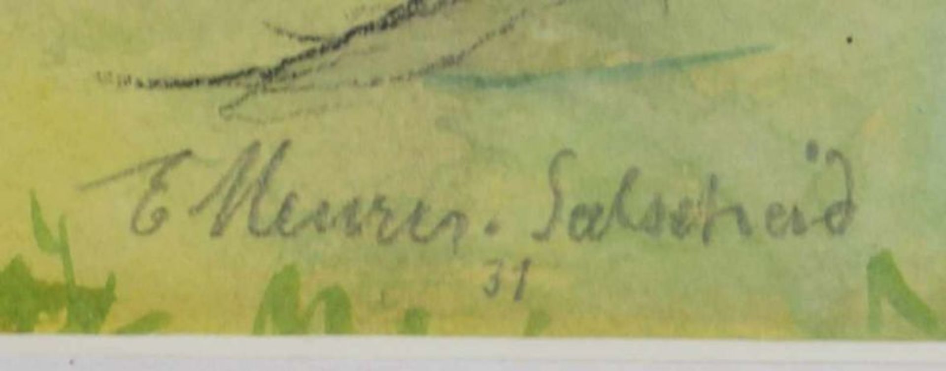 Meurer, Ernst (1884 Lahr - 1956 Bonn), Aquarell, "Seelscheid", signiert, bezeichnet, datiert 31, - Image 3 of 3