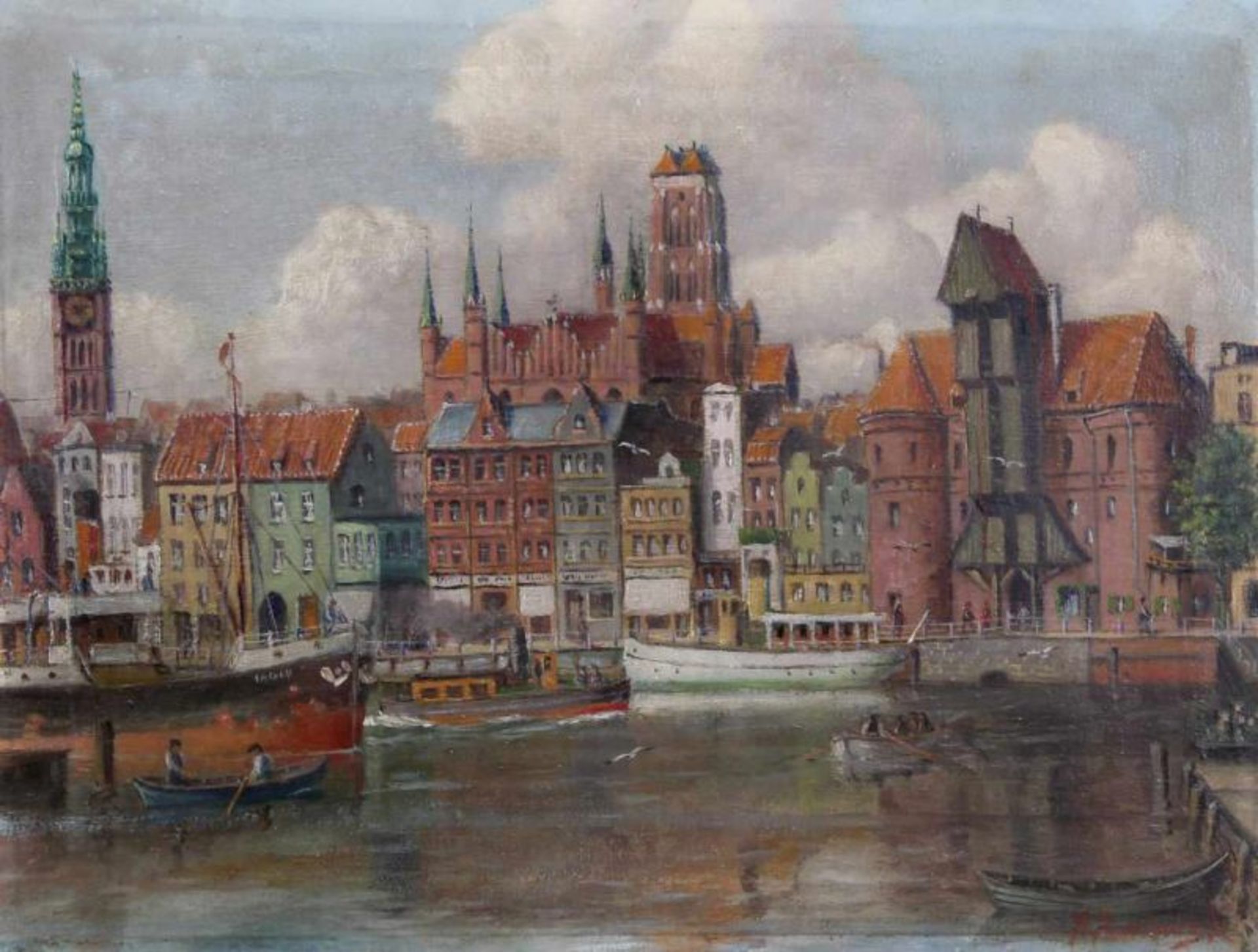 Pawlowski, A. (19./20. Jh.), 2 Gemälde, "Danzig, Marienkirche und Krantor", "Zappot von Brauer's - Image 2 of 7