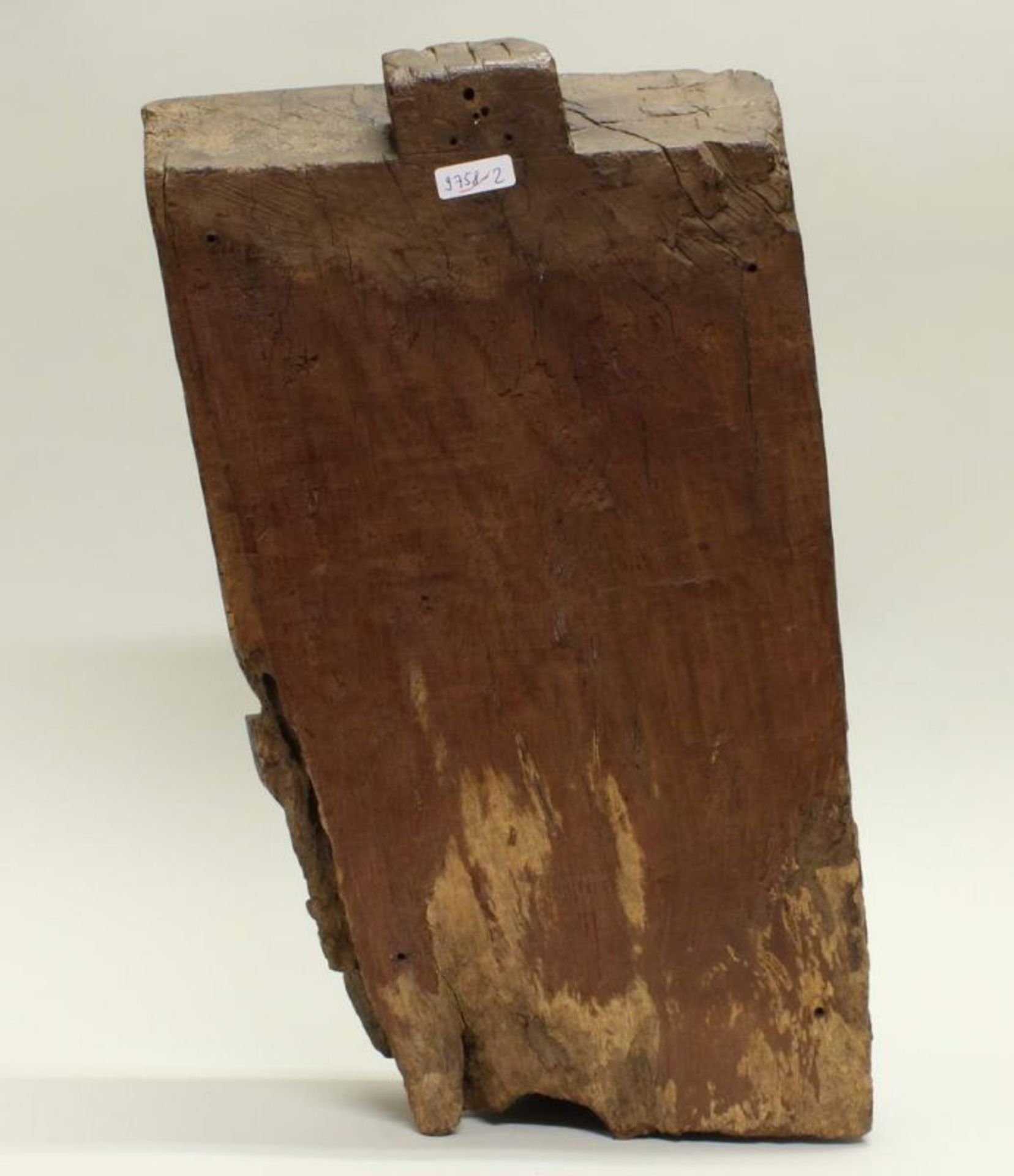 Holzrelief, Indien, 20. Jh., figural, womöglich von einem Tempelwagen, 45 x 26.5 x 10 cm, etwas - Image 3 of 4