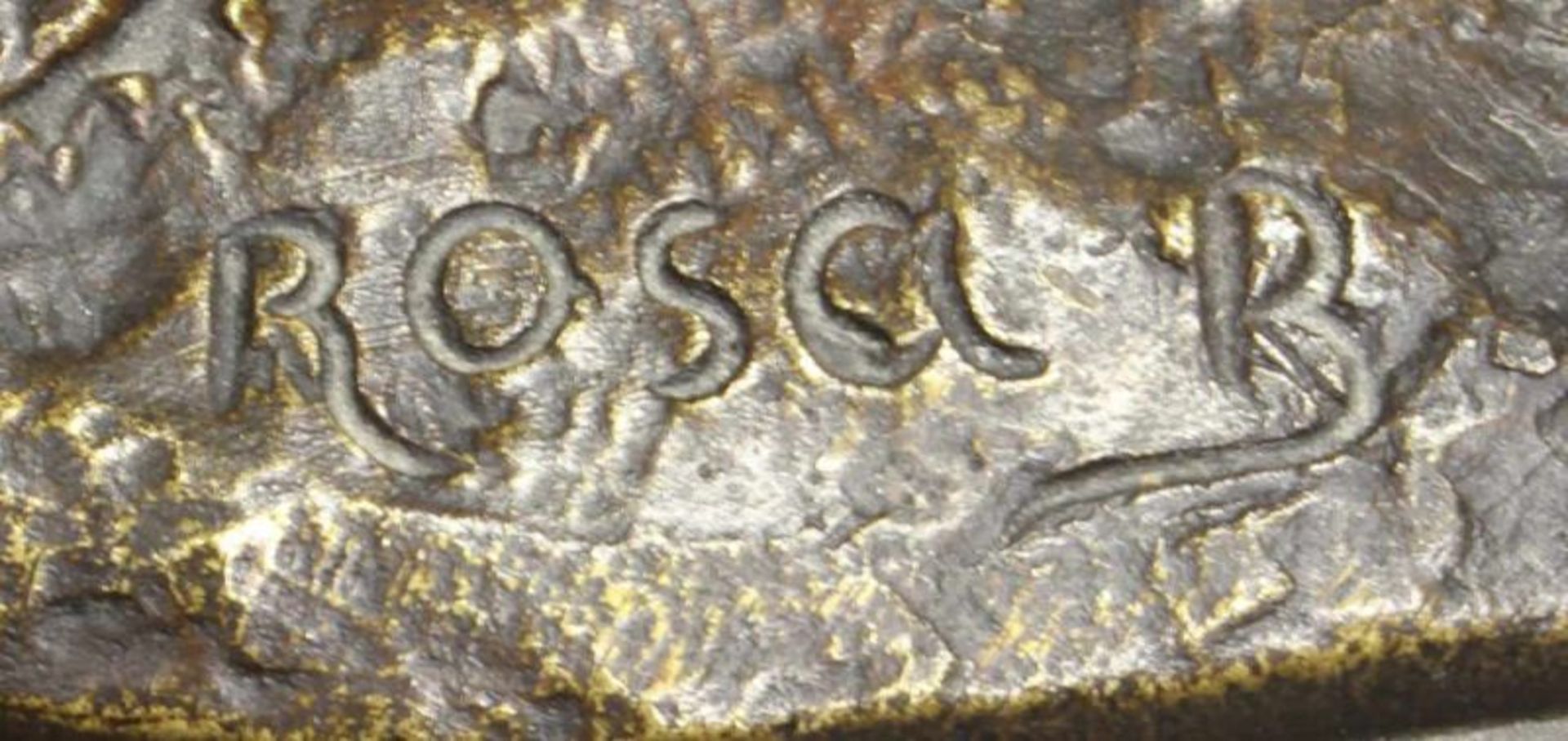 Bronze, dunkel patiniert, "Liegender Bulle", auf der Plinthe bezeichnet Rosa B., 12 cm hoch, 27 cm - Image 3 of 4