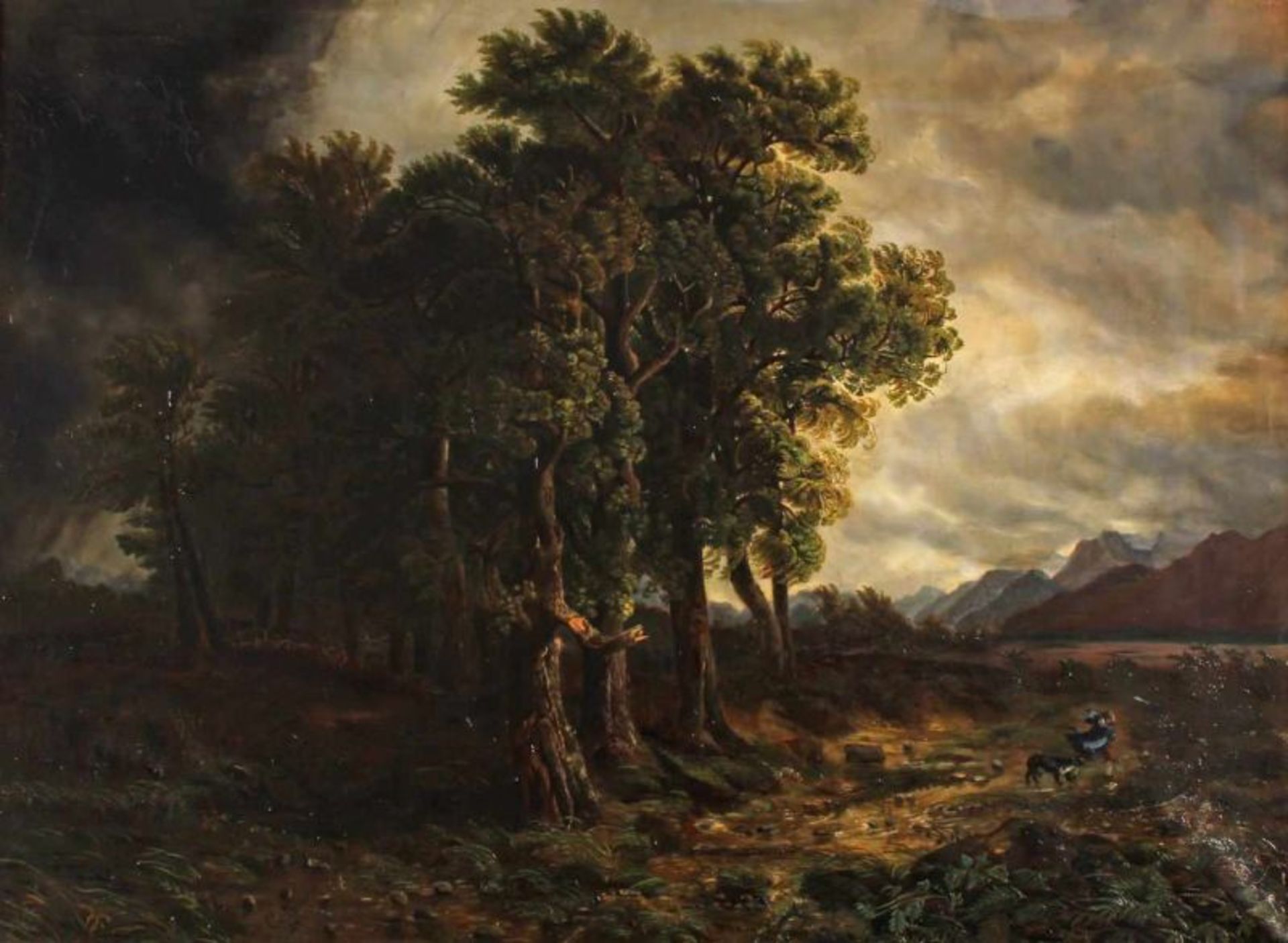 Calame, Alexandre (1810 Vevey - 1864 Menton), Kopie nach, "Eichen im Sturm am Vierwaldstätter
