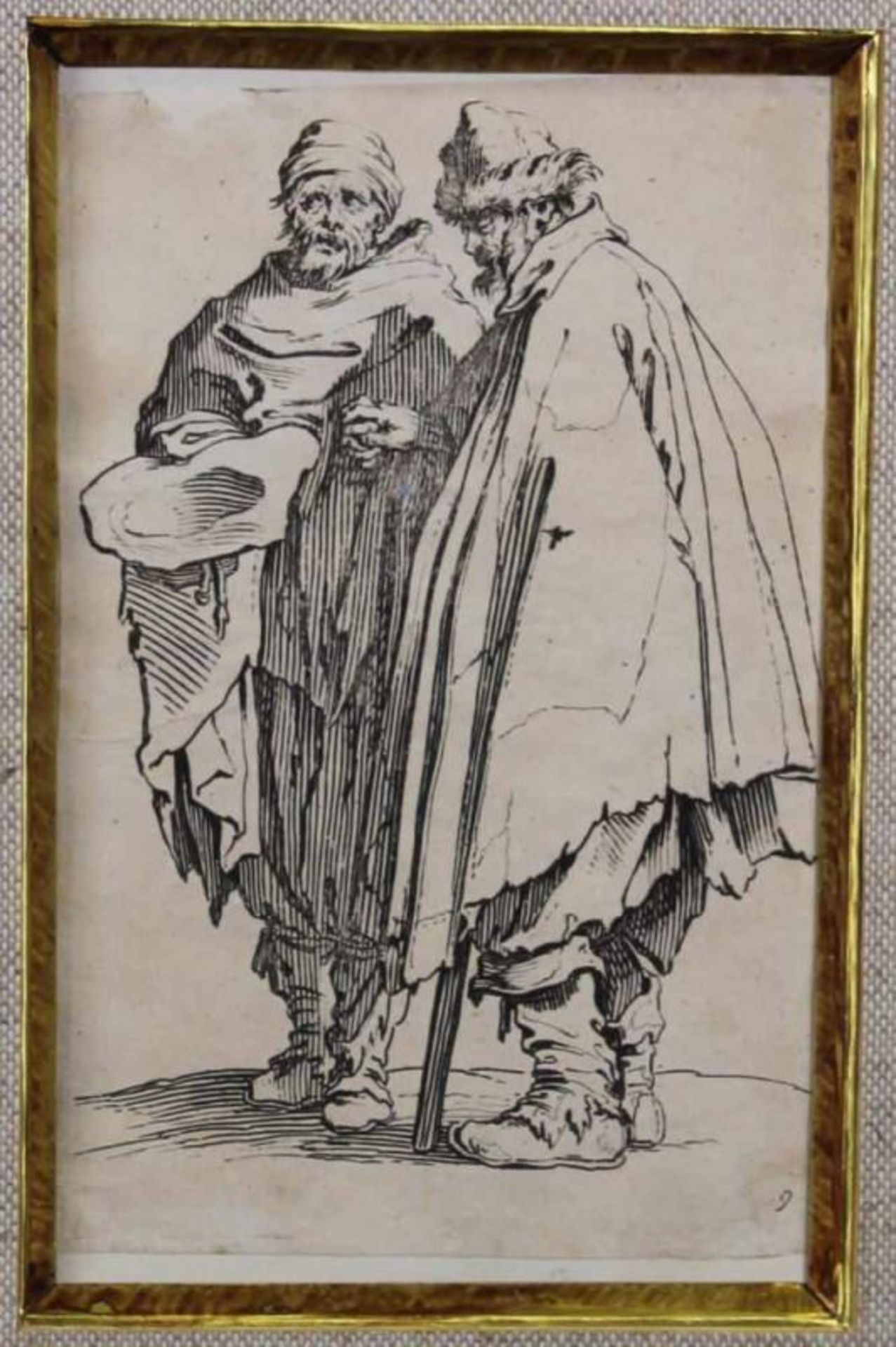 Callot, Jacques (Nancy 1592 - 1635), 4 kleine Radierungen, "Bettler", je ca. 14 x 9 cm, zusammen - Image 2 of 5