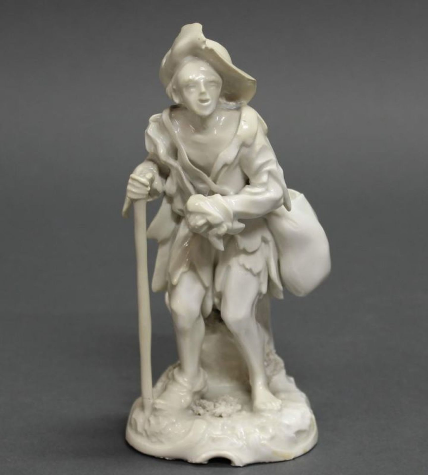 Porzellanfigur, "Bettler", Frankenthal, 1777, Weißporzellan, Modellentwurf wohl von Carl Gottlieb