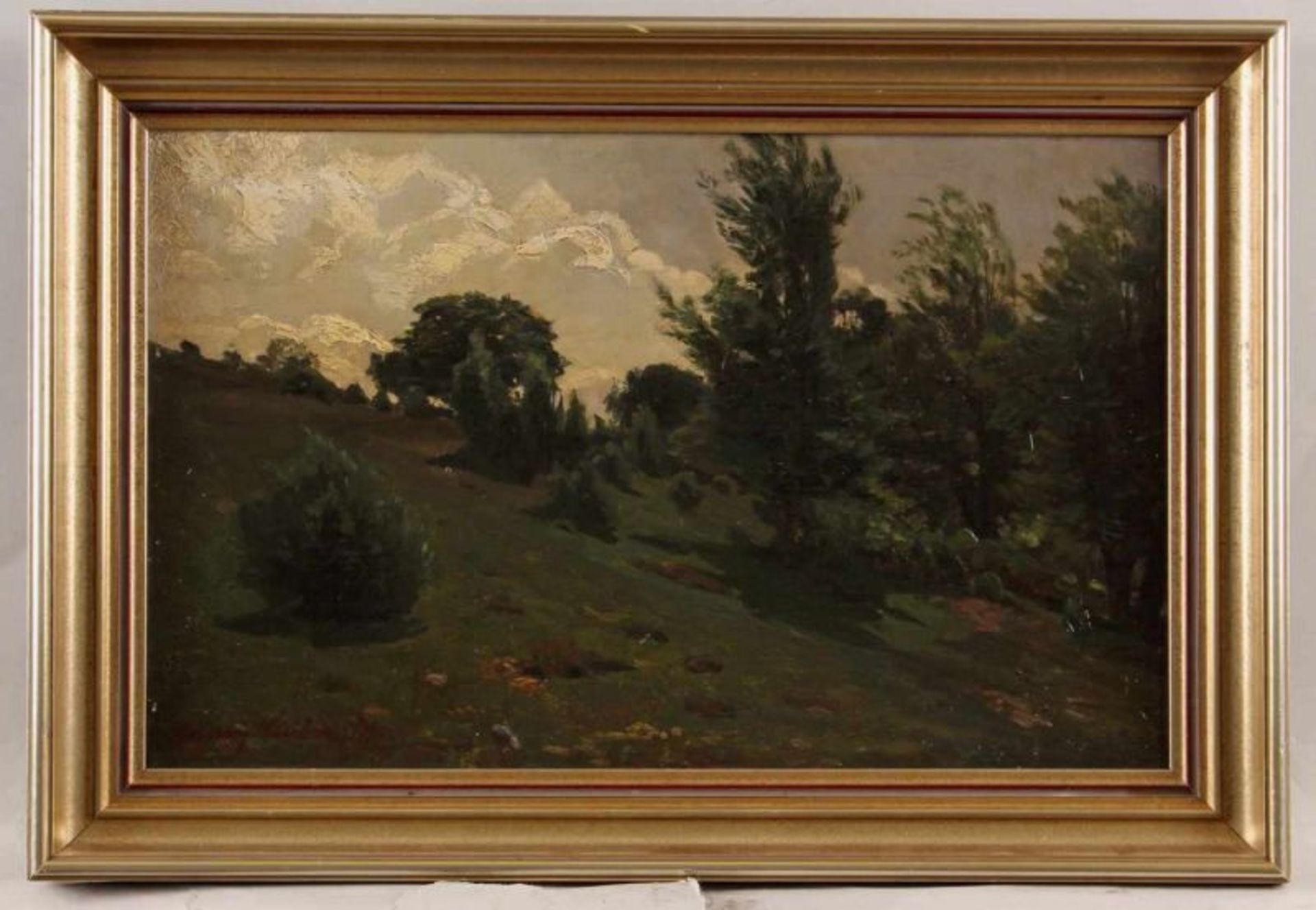 Stüber, Hanny (geb. 1870, Landschaftsmalerin), "Wacholderheide bei Vlodrop", Öl auf Leinwand, auf - Image 2 of 4