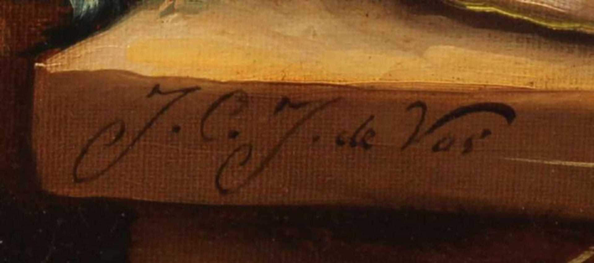 Vos, J.C. de (20. Jh.), "Blumenstillleben", Öl auf Leinwand, signiert unten links J.C.J. de Vos, - Image 3 of 4