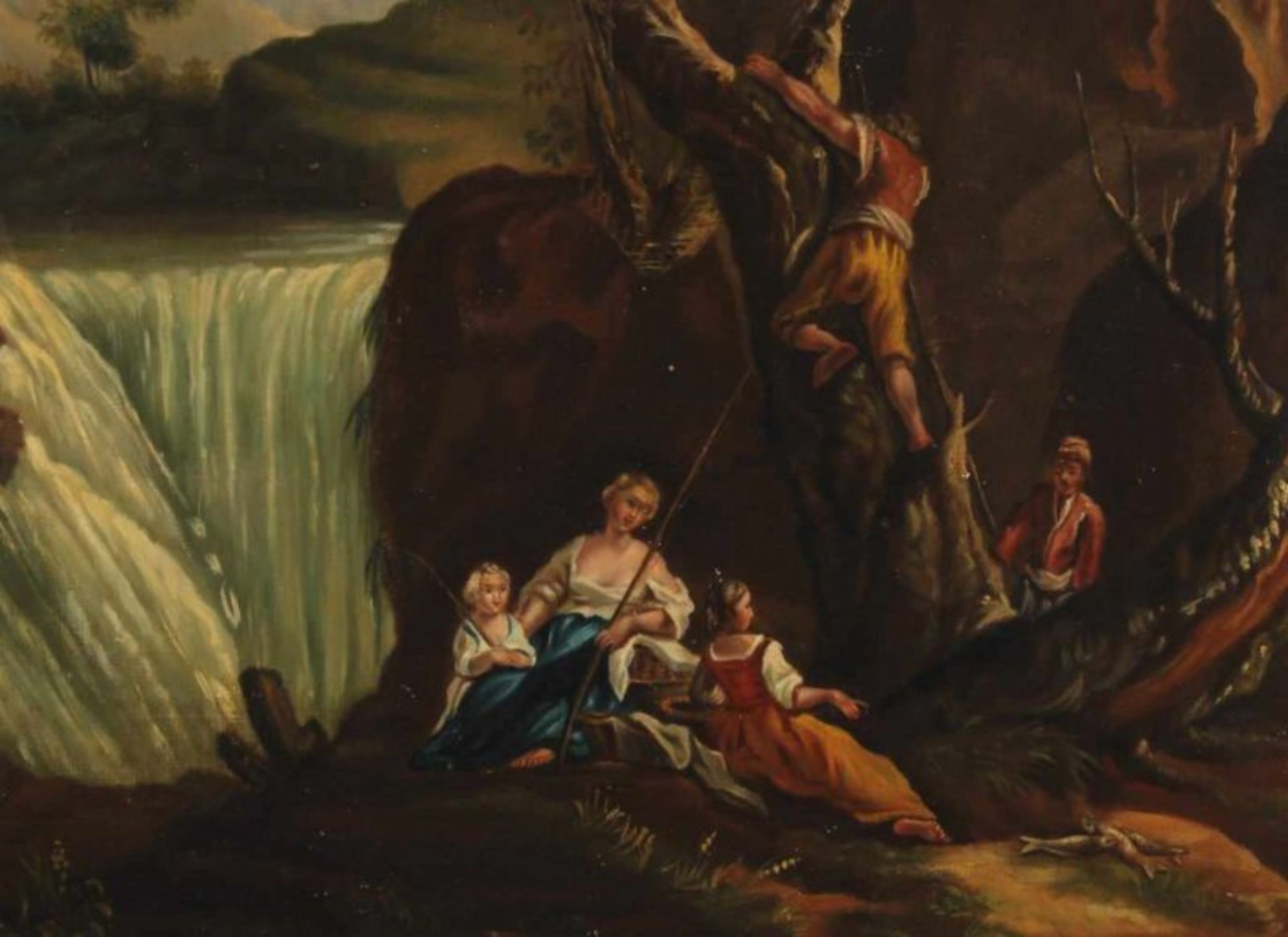 Lacroix, de Marseille Charles (ca. 1720 - 1782), nach, "La Cascade de Tivoli", Öl auf Leinwand, - Image 3 of 5