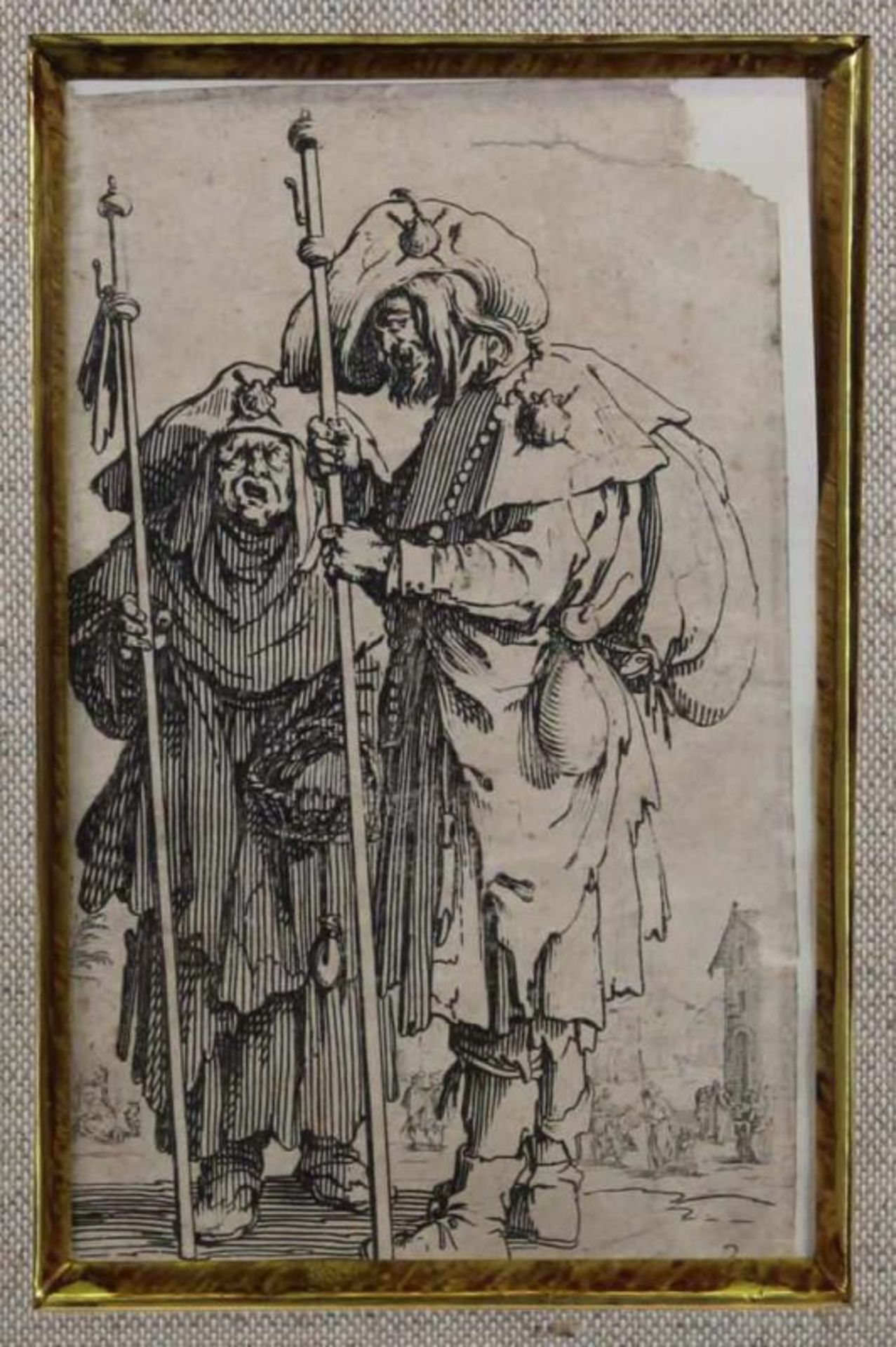 Callot, Jacques (Nancy 1592 - 1635), 4 kleine Radierungen, "Bettler", je ca. 14 x 9 cm, zusammen - Image 4 of 5