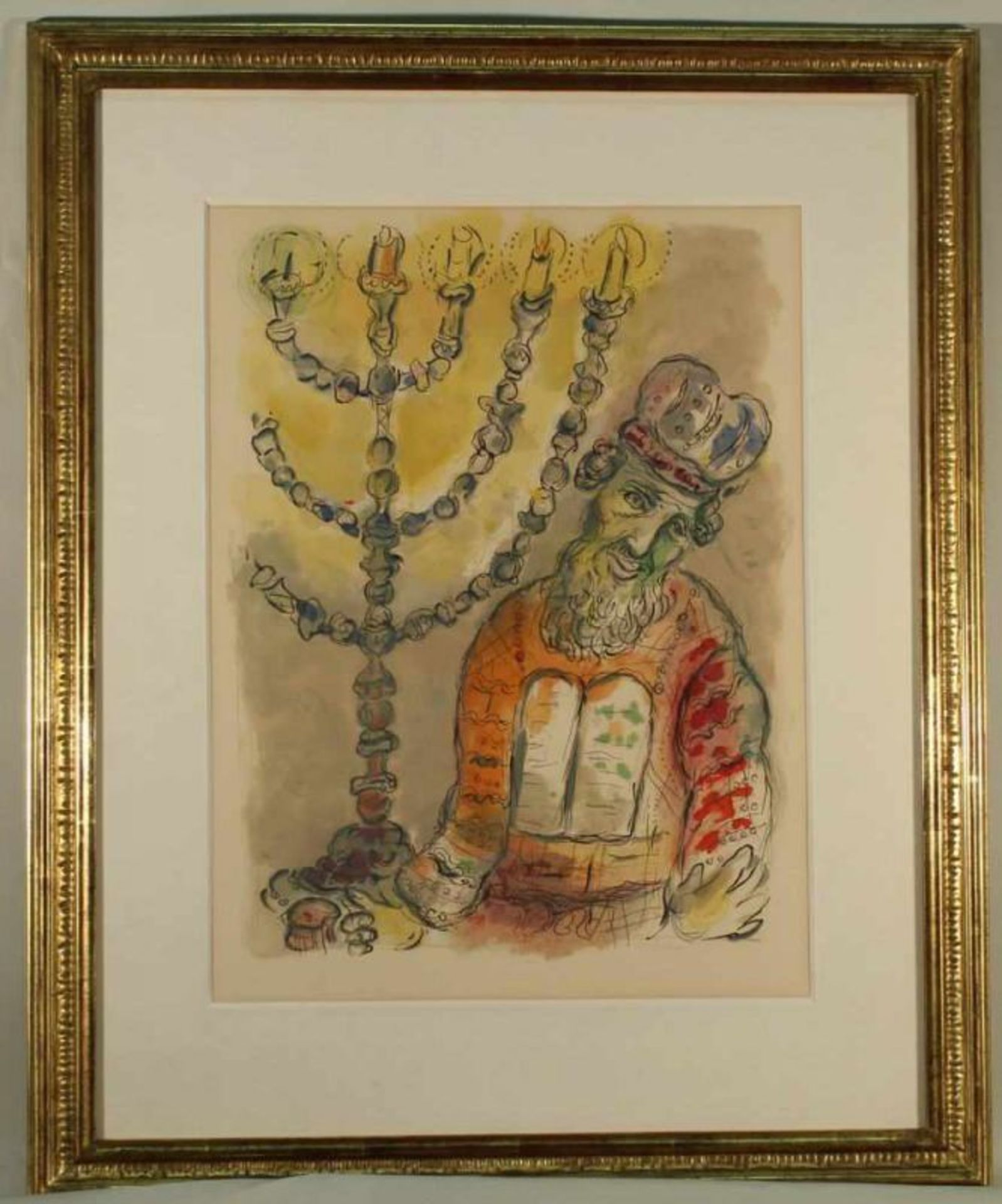 Chagall, Marc (1887 Witebsk - 1985 Saint Paul de Vence), Farblithografie, "Salbe Aaron und seine - Image 2 of 2