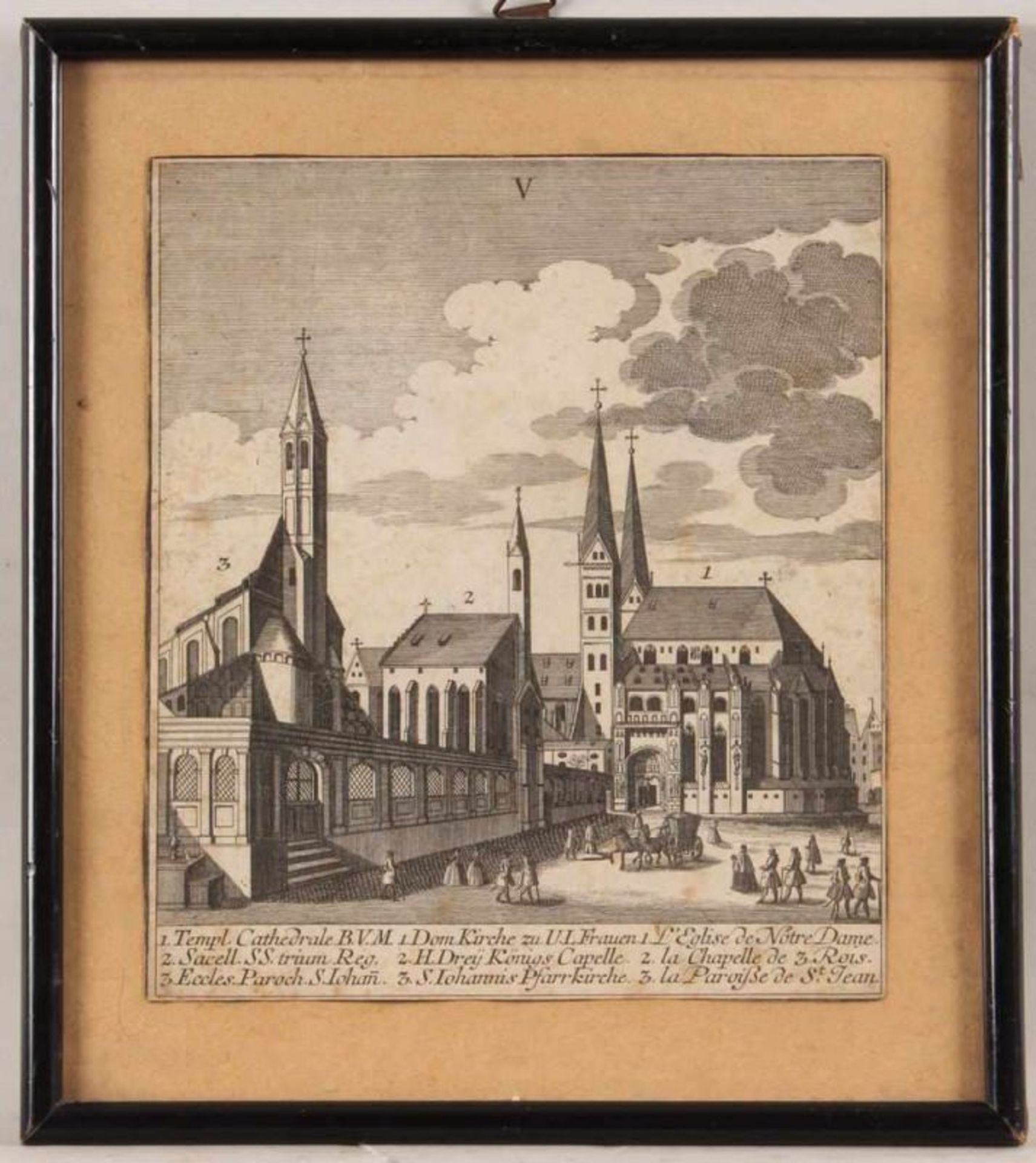 5 Kupferstiche, "Stadtansichten", I.C. Weyerman, 1x in der Platte bezeichnet, ca. 16 x 14 cm, - Image 5 of 5