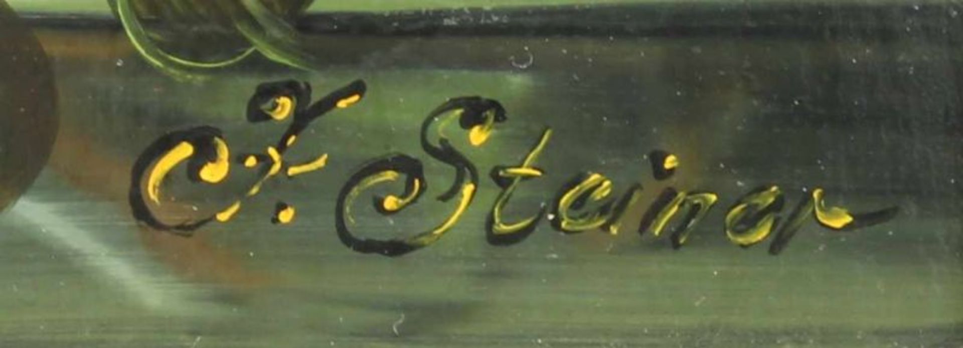 Steiner, J. (20. Jh.), "Blumenstillleben", Öl auf Holz, signiert unten rechts J. Steiner, 39 x 29 cm - Image 3 of 4