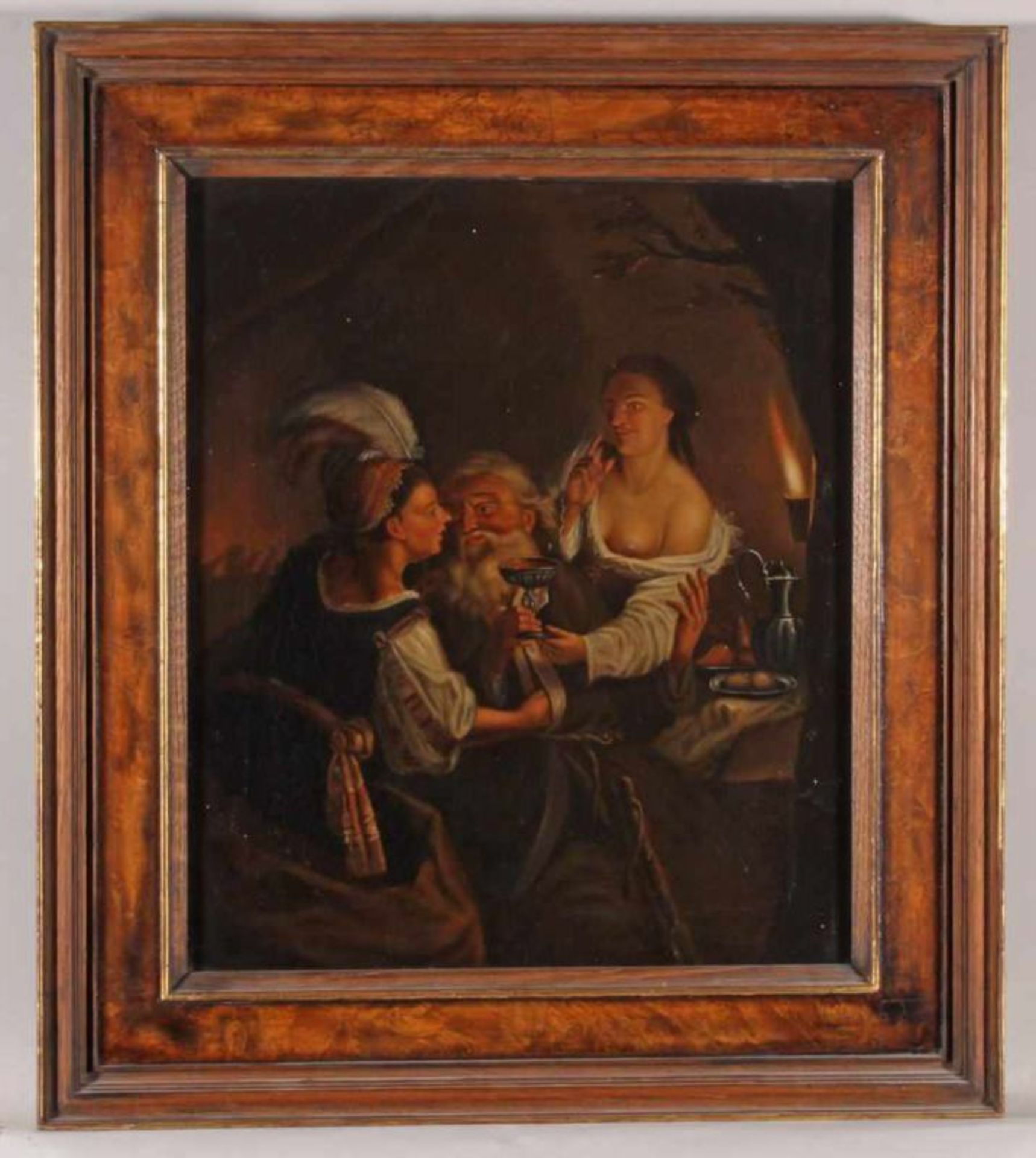 Schalcken, Godfried (1643 Made - 1706 Den Haag), Nachfolge, "Loth und seine Töchter", Öl auf - Image 2 of 4