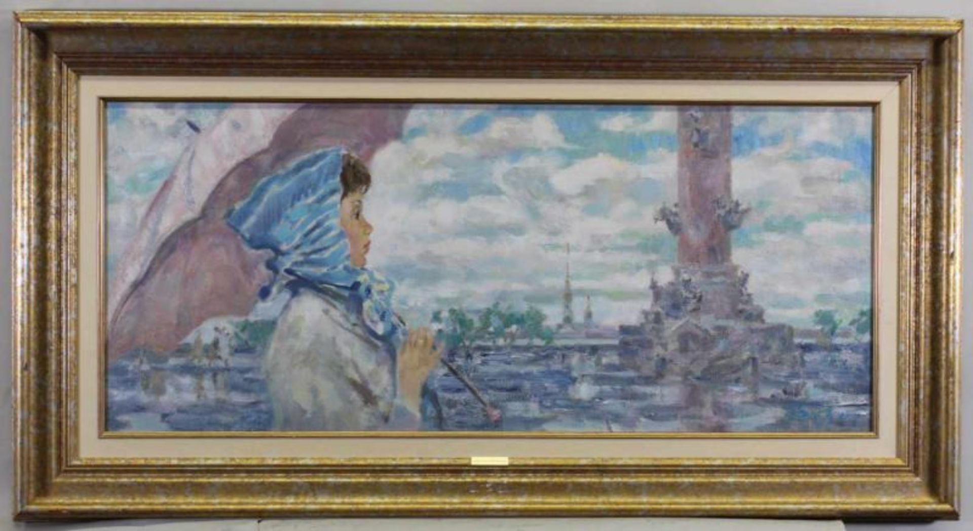 Bernadsky, Guennady (geb. 1956 Russland, Genremaler), "Junge Frau in Moskau", Öl auf Leinwand, - Image 2 of 5