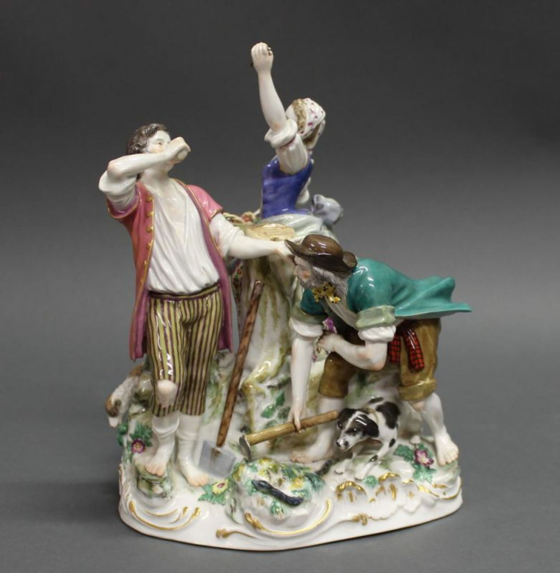 Porzellangruppe, "Allegorie-Der Ackerbau", Meissen, Schwertermarke, Ende 19. Jh., 1. Wahl,