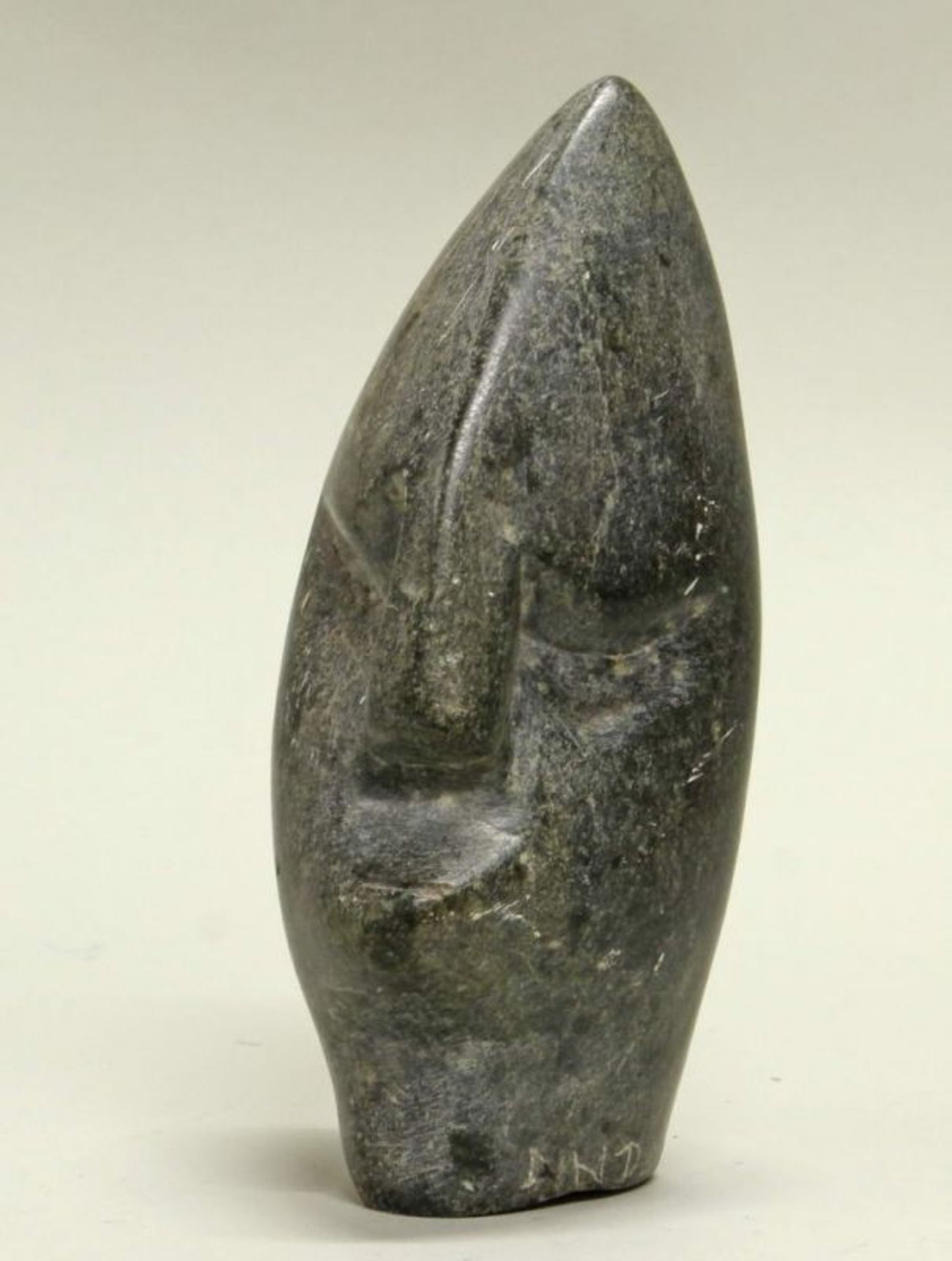 Kopf/Ohne Titel, signiert "Andamiyo Chihota", Serpentin, modern, Afrika, 15 cm hoch, der Künstler,