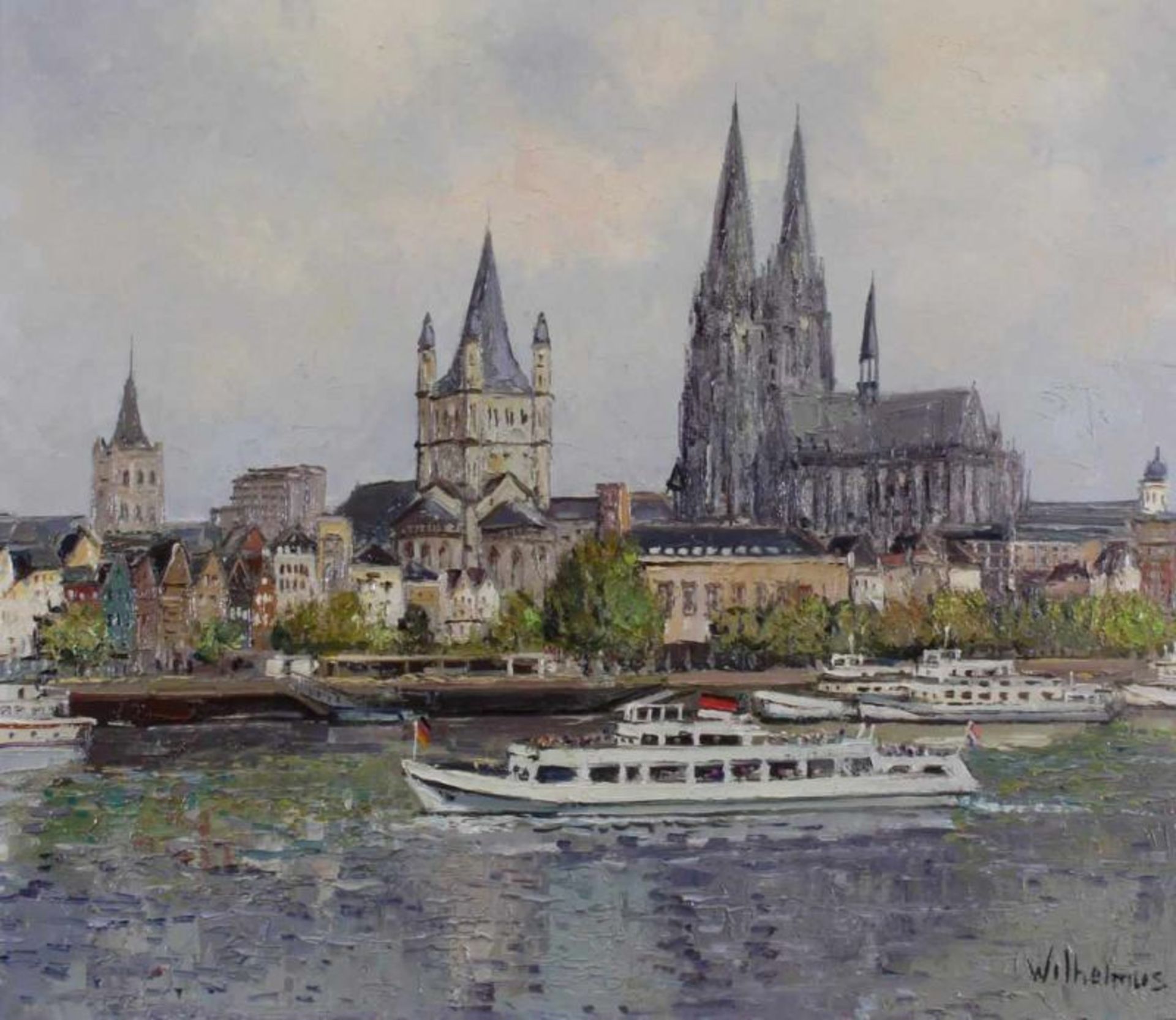 Wilhelmus (20. Jh.), "Blick auf Köln", Öl auf Leinwand, signiert unten rechts Wilhelmus, 60 x 70