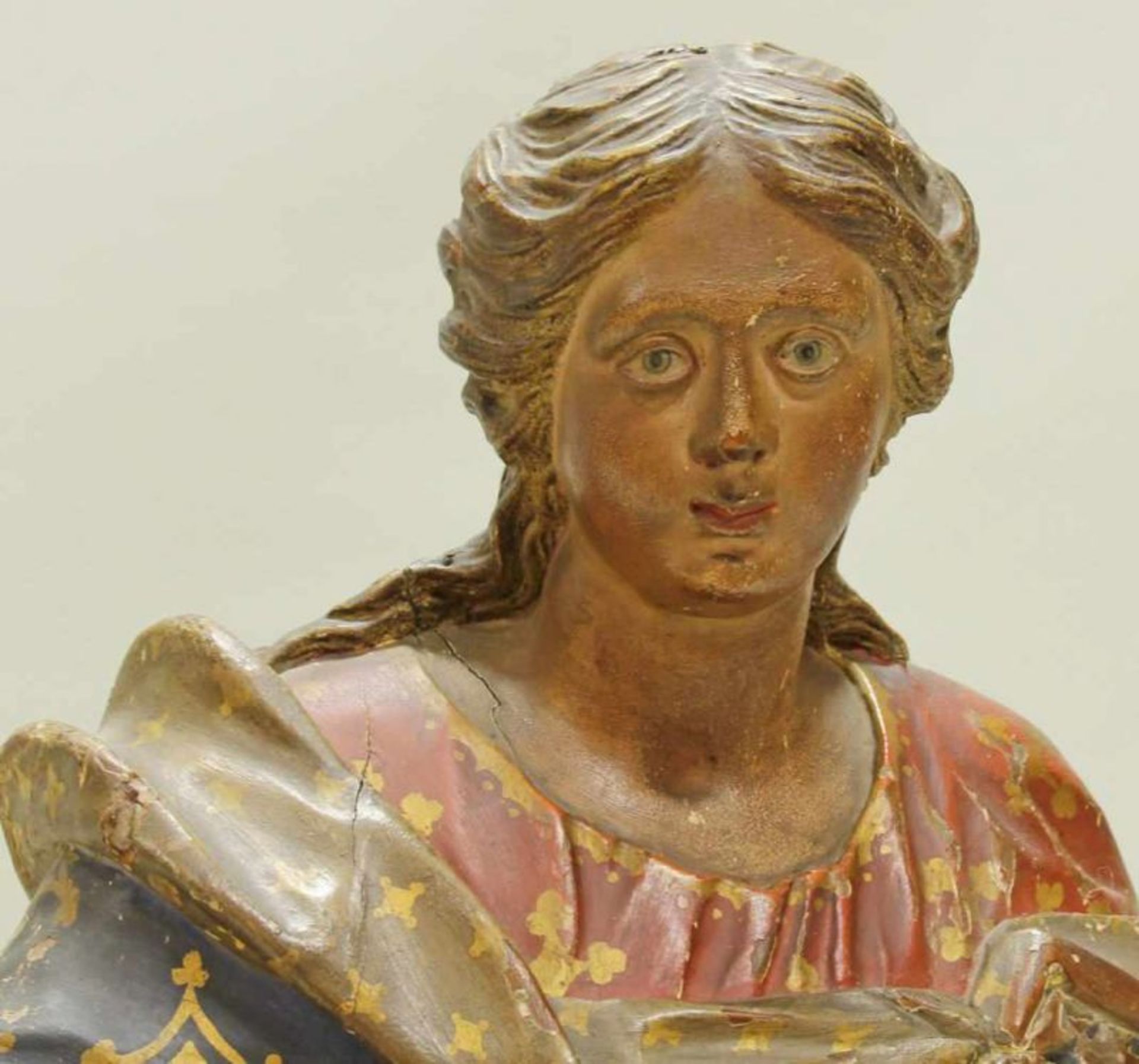 Skulptur, Holz geschnitzt, "Maria Immaculata", 18. Jh., beschädigt 20.00 % buyer's premium on the - Image 5 of 5