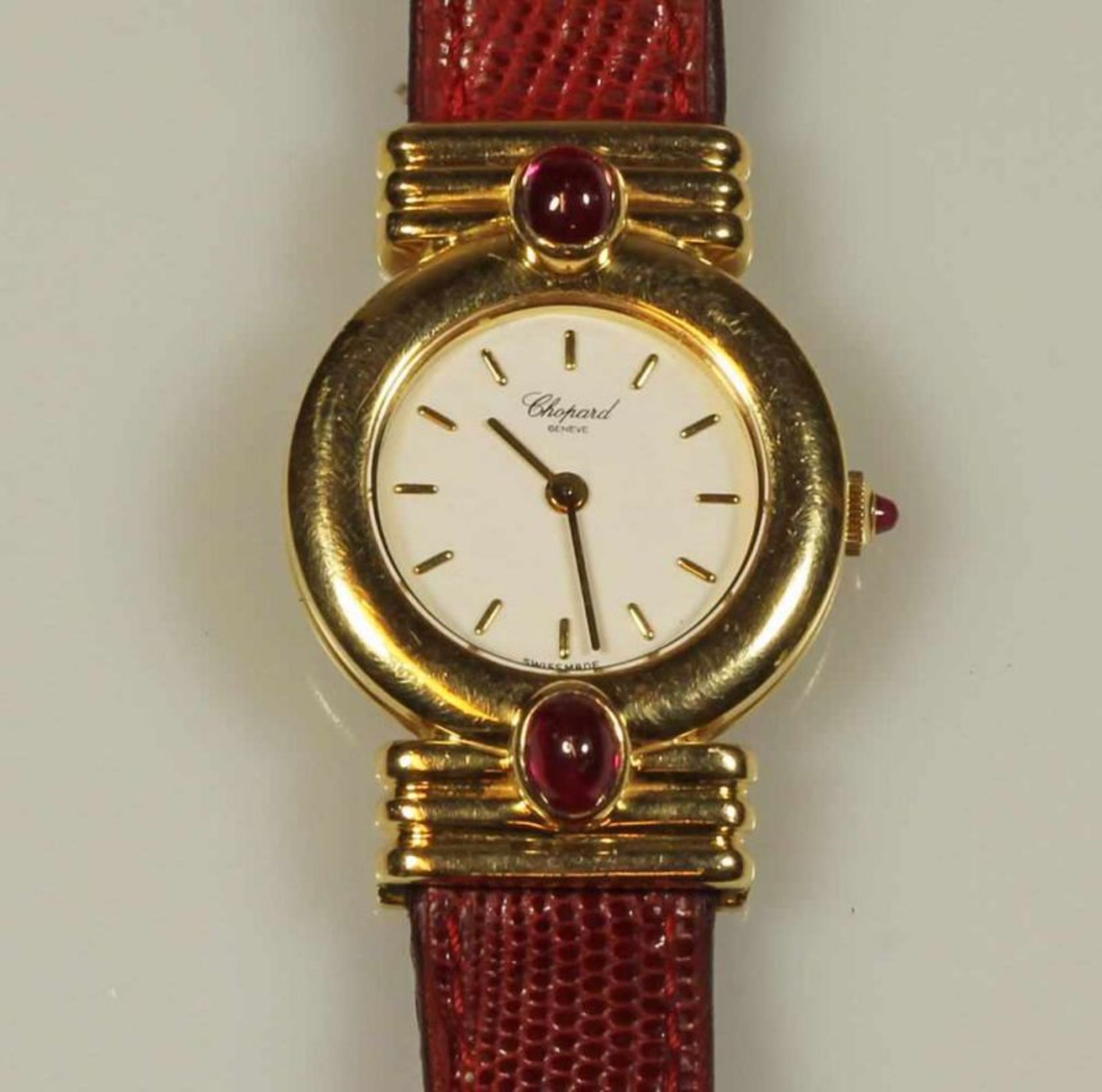 Damenarmbanduhr, Chopard, GG 750, Quarzwerk, Serien-Nr. 460178/899, Gehäuse-Nr. S10/5877-21, Gehäuse