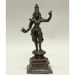 Skulptur, "Vishnu", Indien, 20. Jh., Bronze, 31 cm hoch 20.00 % buyer's premium on the hammer