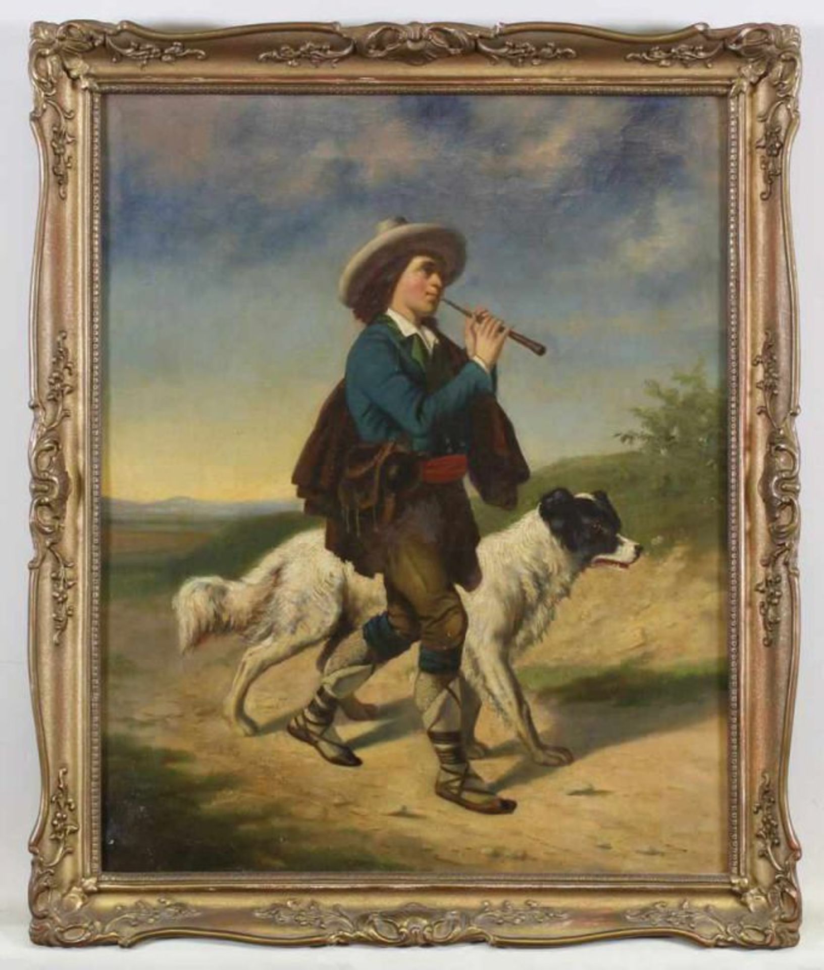 Österreichischer Maler (19. Jh.), "Auf der Wanderschaft", Öl auf Leinwand, 45 x 36.5 cm 20.00 % - Image 2 of 3