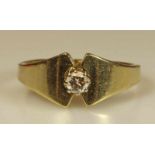 Ring, GG 585, 1 Brillant, gepunzt 0.1 ct., 4 g, RM 18 20.00 % buyer's premium on the hammer price