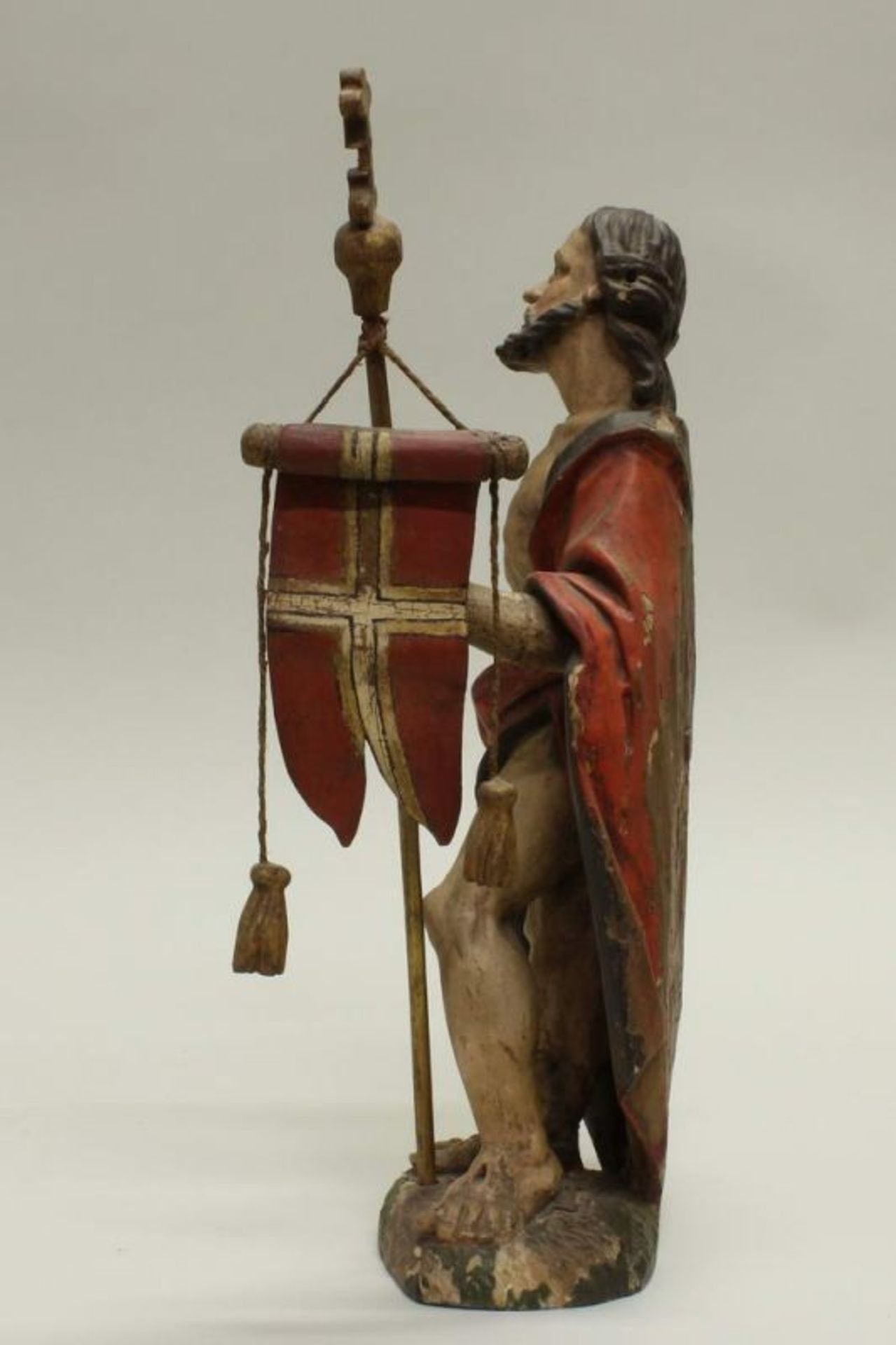 Skulptur, Holz geschnitzt, "Christus der Auferstandene", um 1700, 33 cm hoch, mit späterer - Image 6 of 6