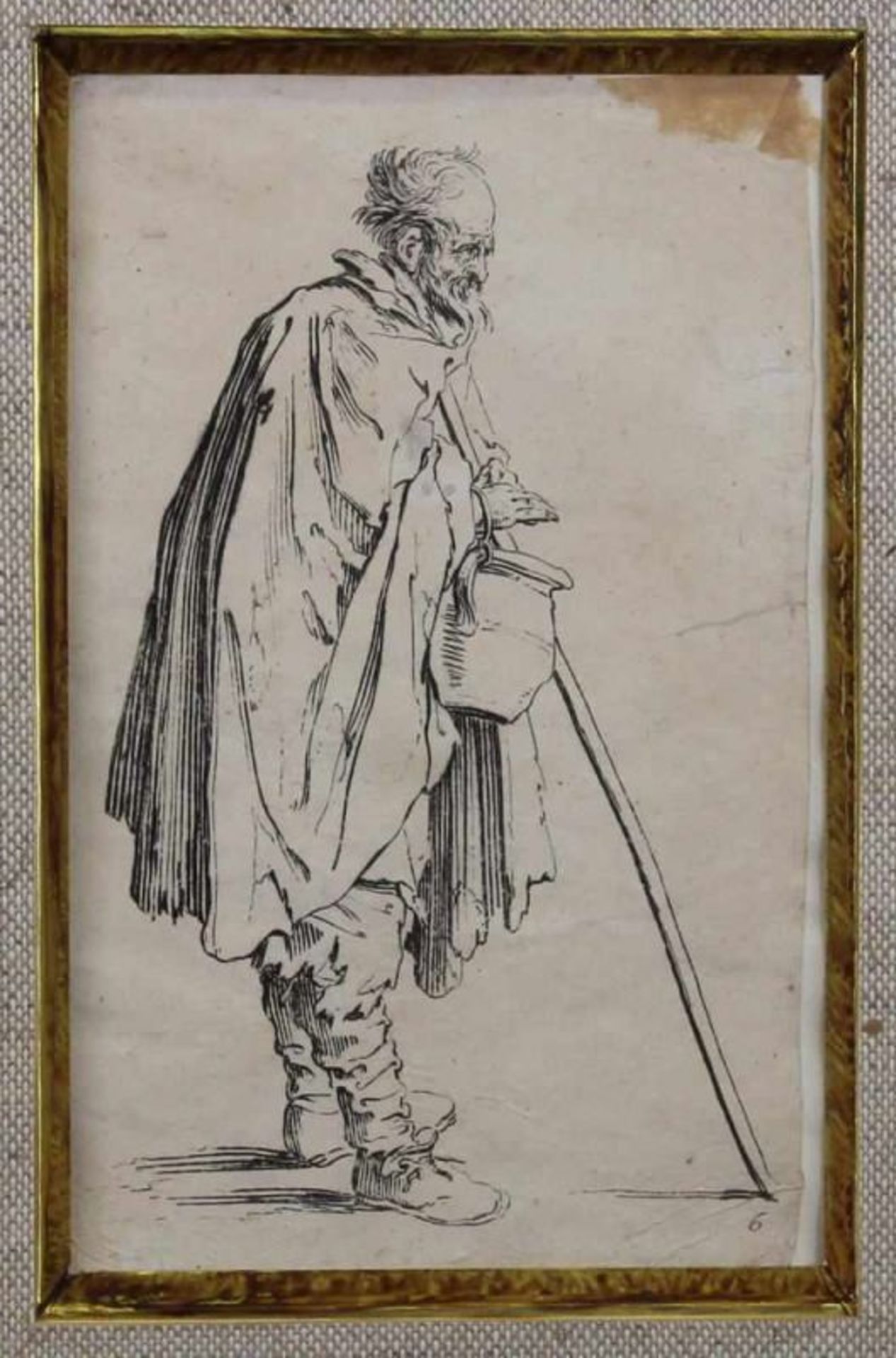 Callot, Jacques (Nancy 1592 - 1635), 4 kleine Radierungen, "Bettler", je ca. 14 x 9 cm, zusammen - Image 3 of 5