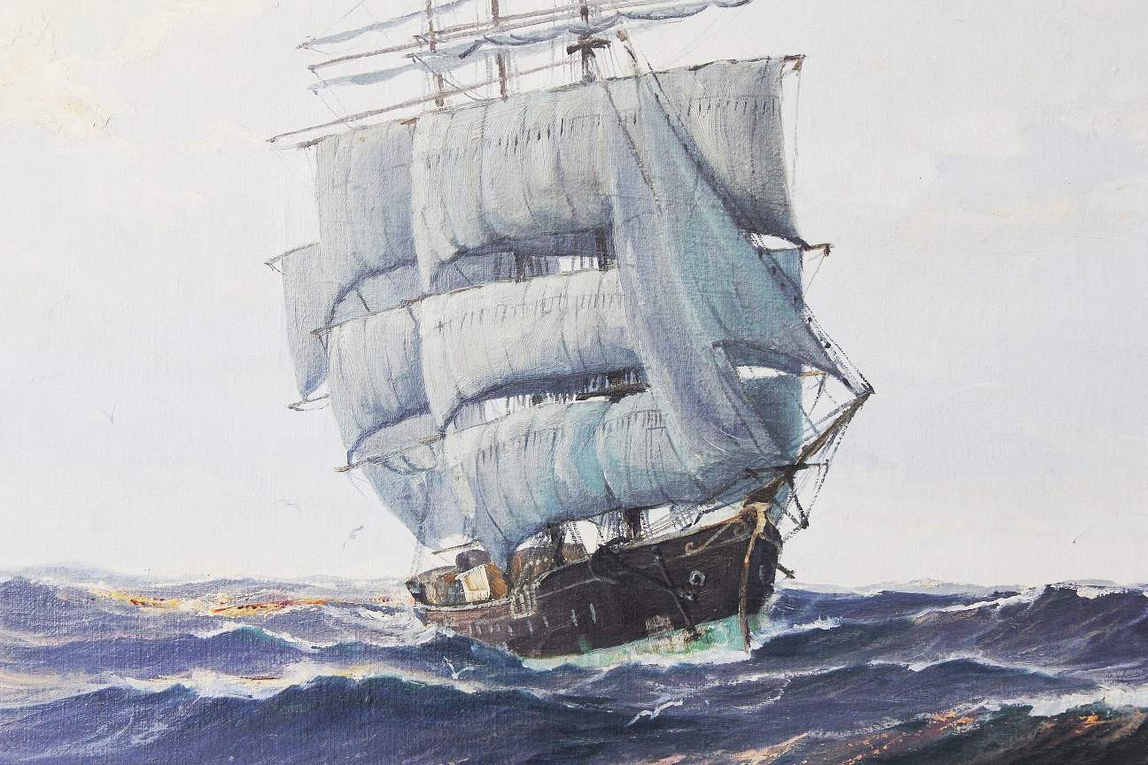 Kalckreuth, Patrick von (Kiel 1898 - 1970 Starnberg) Painting, oil on canvas, barque on the North - Image 3 of 4