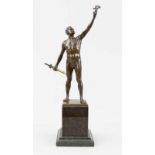 Kowalczewski, Paul Ludwig (Mietschin 1856 - 1910 Berlin) Figur "Der Sieger, Bronze gegossen und