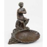 Italienischer Bildhauer des 17./18. Jhd. Figurenschale "Venus auf der Muschel", Bronze gegossen,