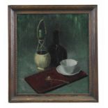 Beurmann, Emil (Basel 1862 - 1951 Basel) Gemälde, Öl auf Leinwand auf Platte, Stilleben mit Tasse