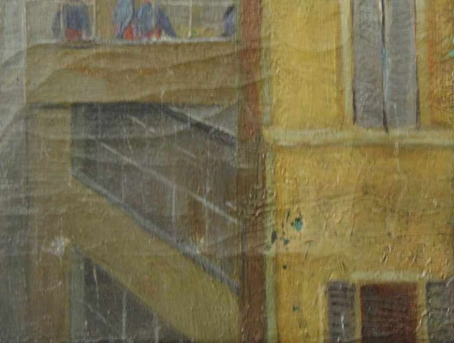 Deutscher Maler des 19. Jhd. Gemälde, Öl auf Leinwand, Blick aus einem italienischen Hinterhof auf - Image 4 of 4