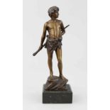 Christensen, Jeremias (Tingleff 1859 - 1908 Berlin) Figur "Der Knabe vom Berge", Bronze gegossen und