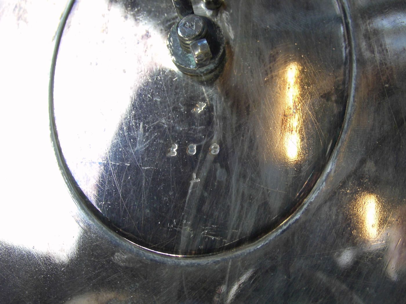 MENAGE / GEWÜRZMENAGE, versilbertes Metall mit Glaseinsätzen. Ovale Form auf vier reliefierten - Image 5 of 5