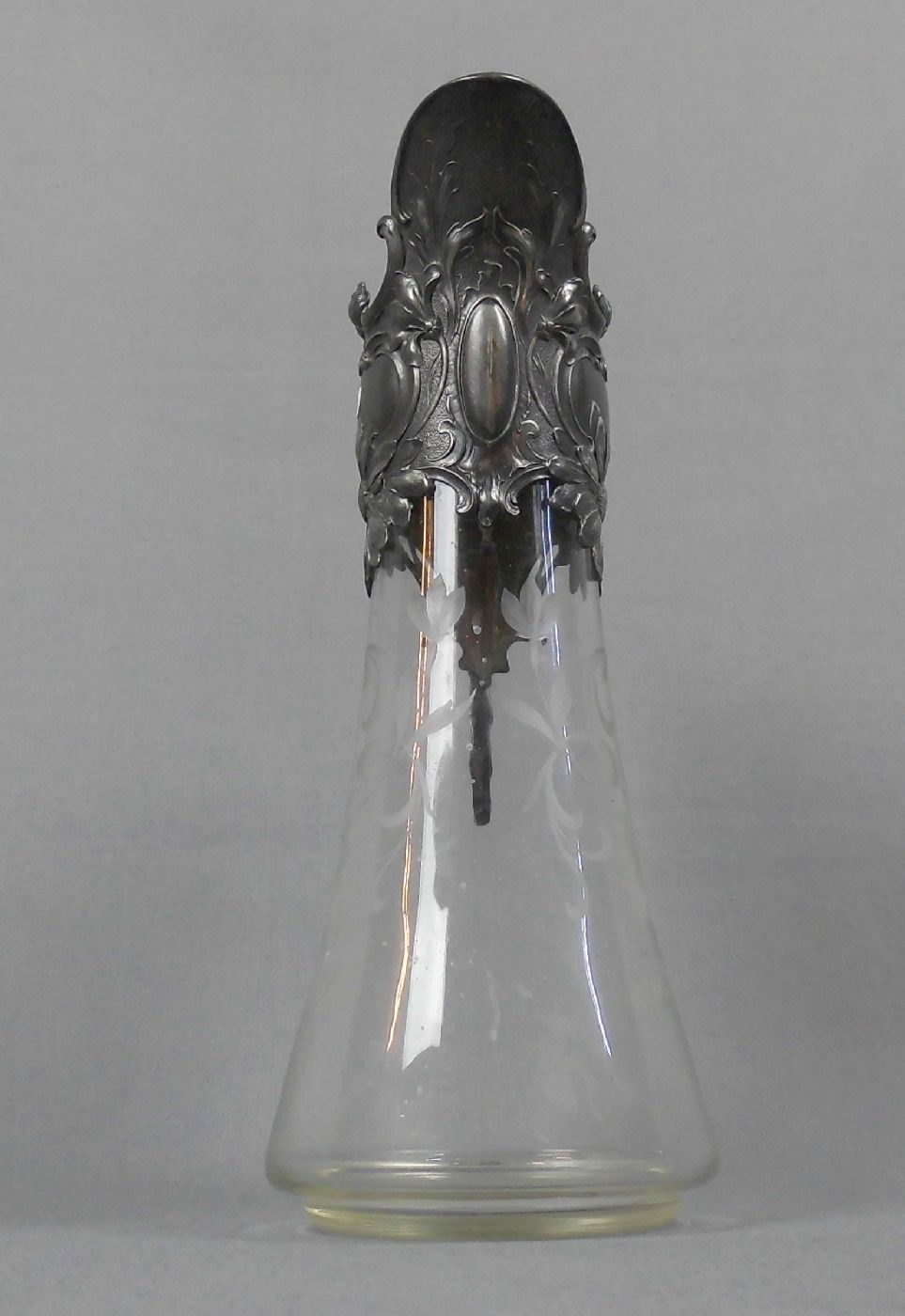 JUGENDSTIL - KARAFFE / STIZE / carafe, Glas und versilbertes Metall, WMF - Württembergische - Image 2 of 4