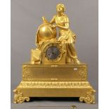 FIGÜRLICHE PRUNK - PENDULE "ALLEGORIE DER ASTRONOMIE" / fire place clock, Empire, Paris um 1820; das