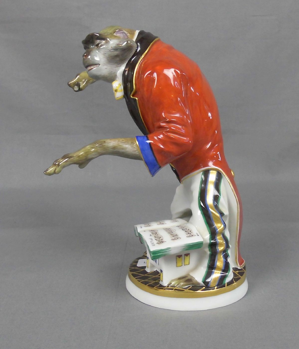 FIGUR / porcelainfigure: "Meerkatze als Dirigent", aus der großen Affenkapelle mit 9 Figuren nach - Image 3 of 5