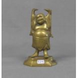 SKULPTUR / sulpture: "Buddha", Messing, China, 2. Hälfte 20. Jh.; auf Profilstand mit erhobenen