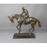 ANONYMUS (Bildhauer des 20.), Skulptur / sculpture: "Jockey auf einem jungen Hengst", Bronze,