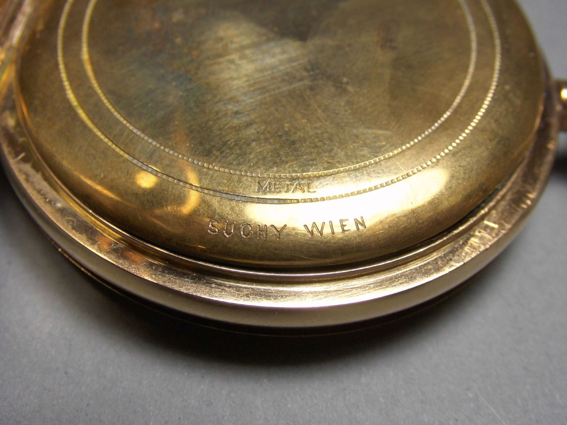TASCHENUHR / pocketwatch, 14 kt. Gold, Staubdeckel Metall. Weißes Zifferblatt, kleine Sekunde bei - Image 6 of 7