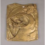 KRAUTWALD, JOSEPH (1914-2003), Relief: "Hl. Familie / Weihnachtsszene", Bronze, hellbraun patiniert,
